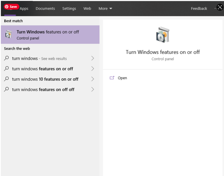 a – Check your virtualization settings turn-windows-features